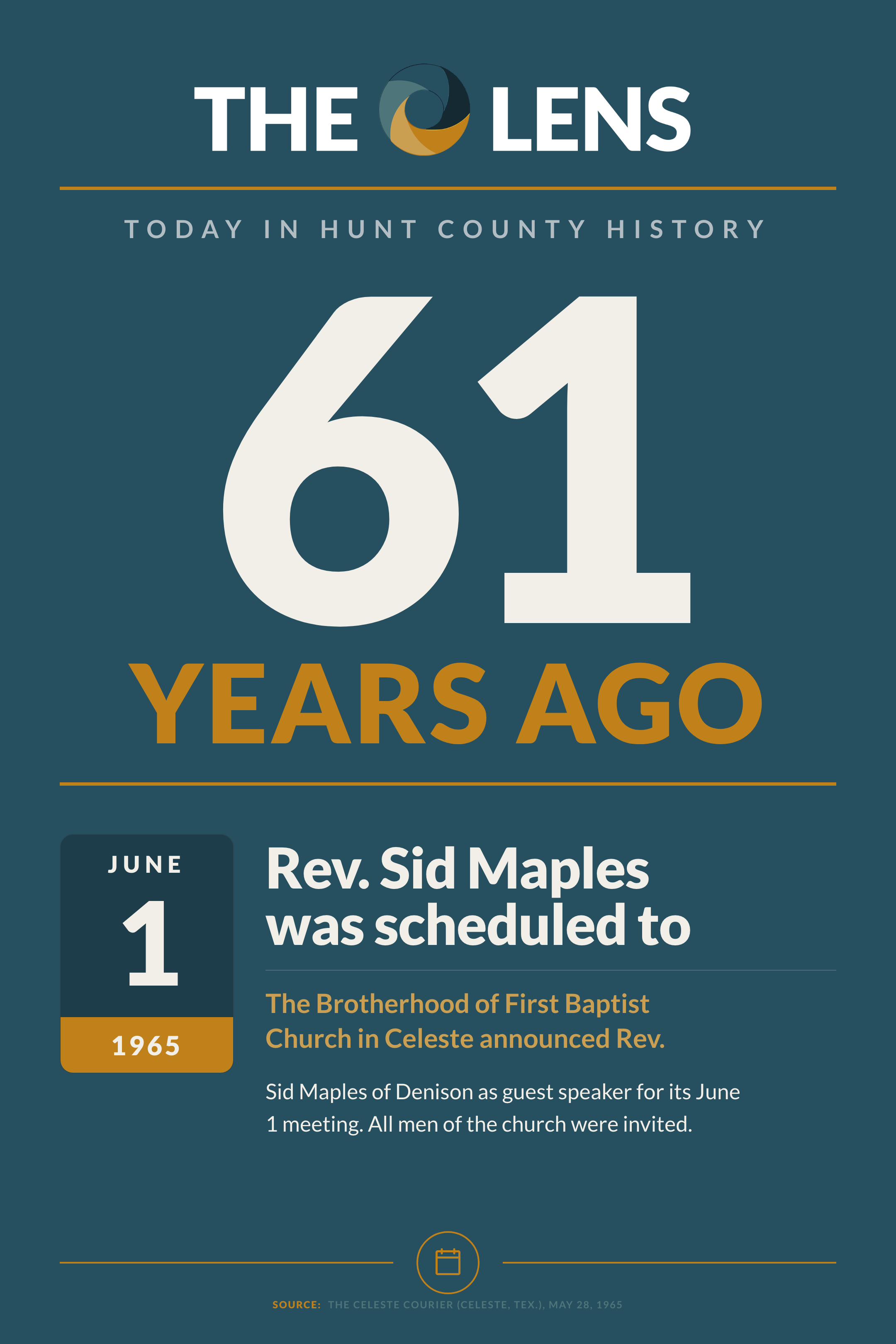 Today in Hunt County History, MONDAY, JUNE 1, 2026